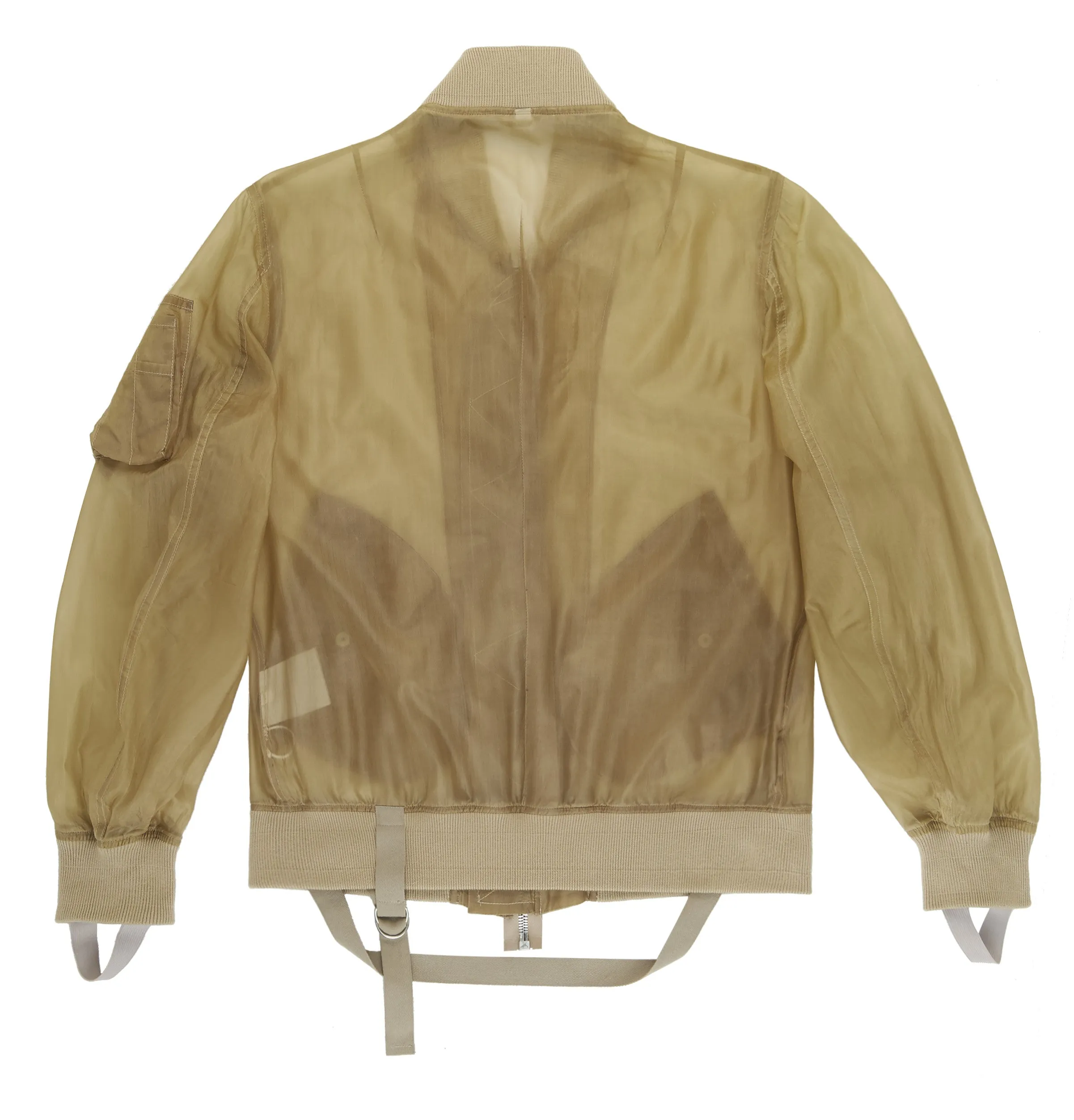 2004 Transparent Silk Organza Bondage Bomber Jacket with Straps