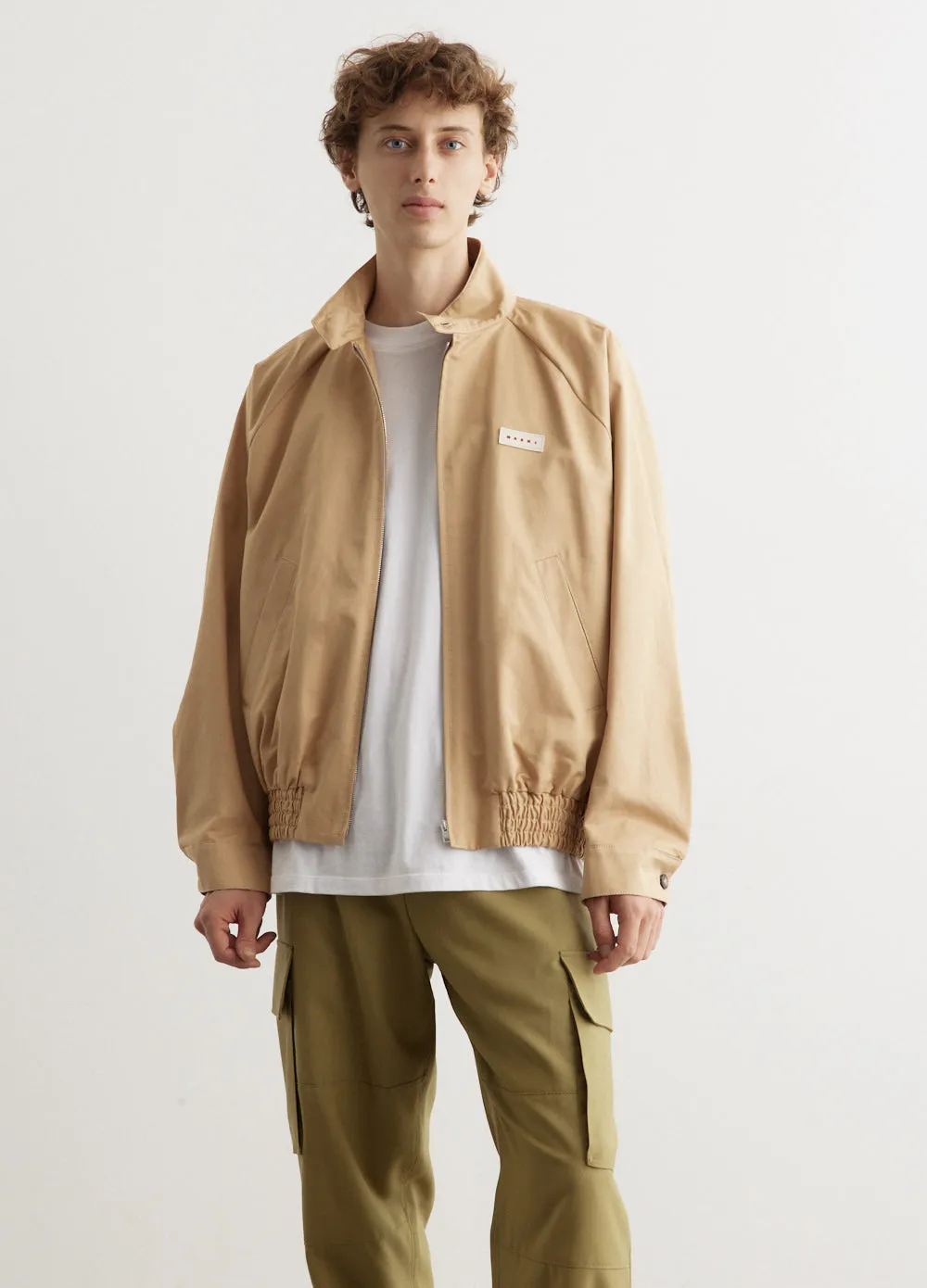 3D Logo Gabardine Bomber Jacket