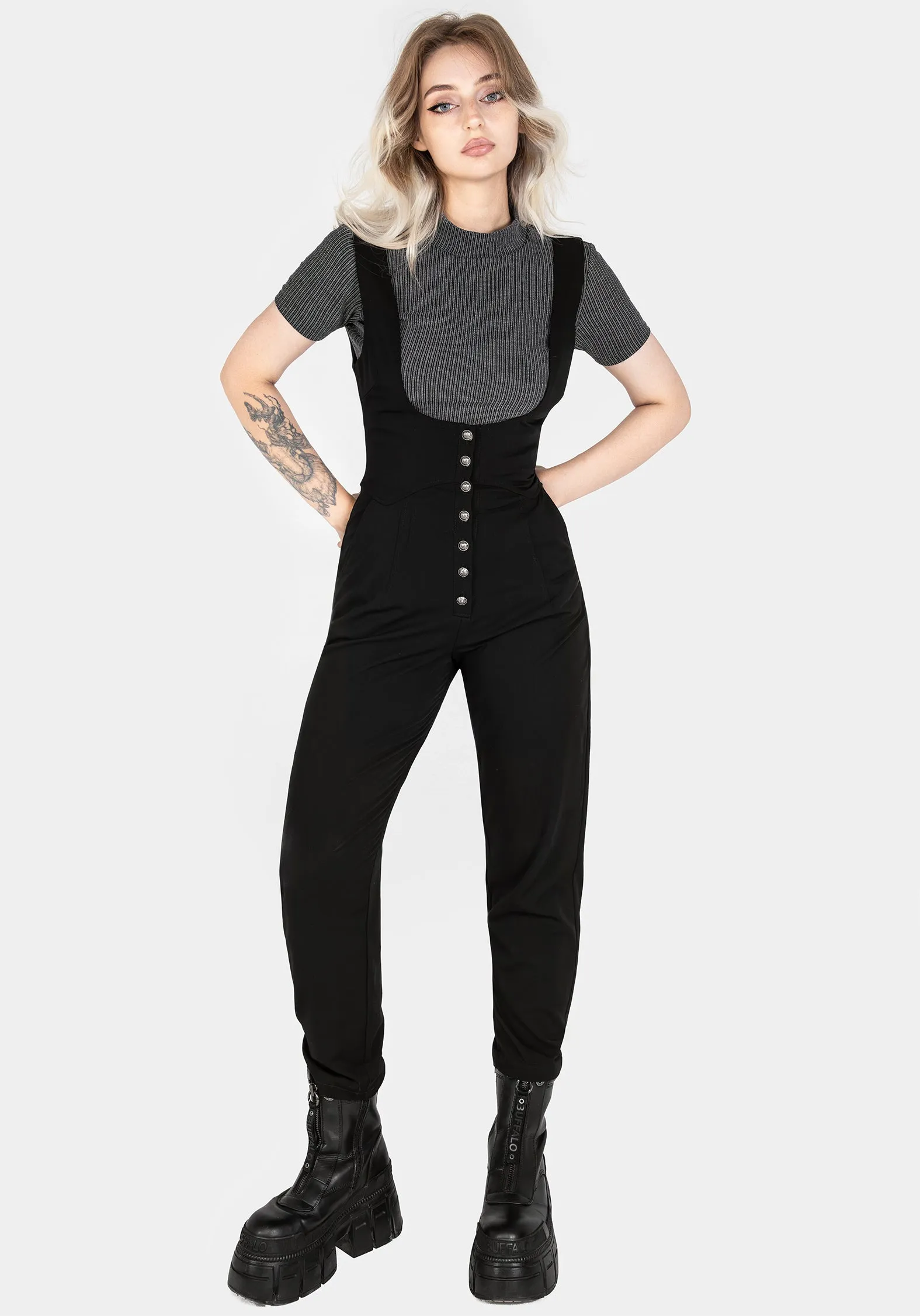 Chic Alicia Tailored Suspender Jumpsuit for Effortless Style