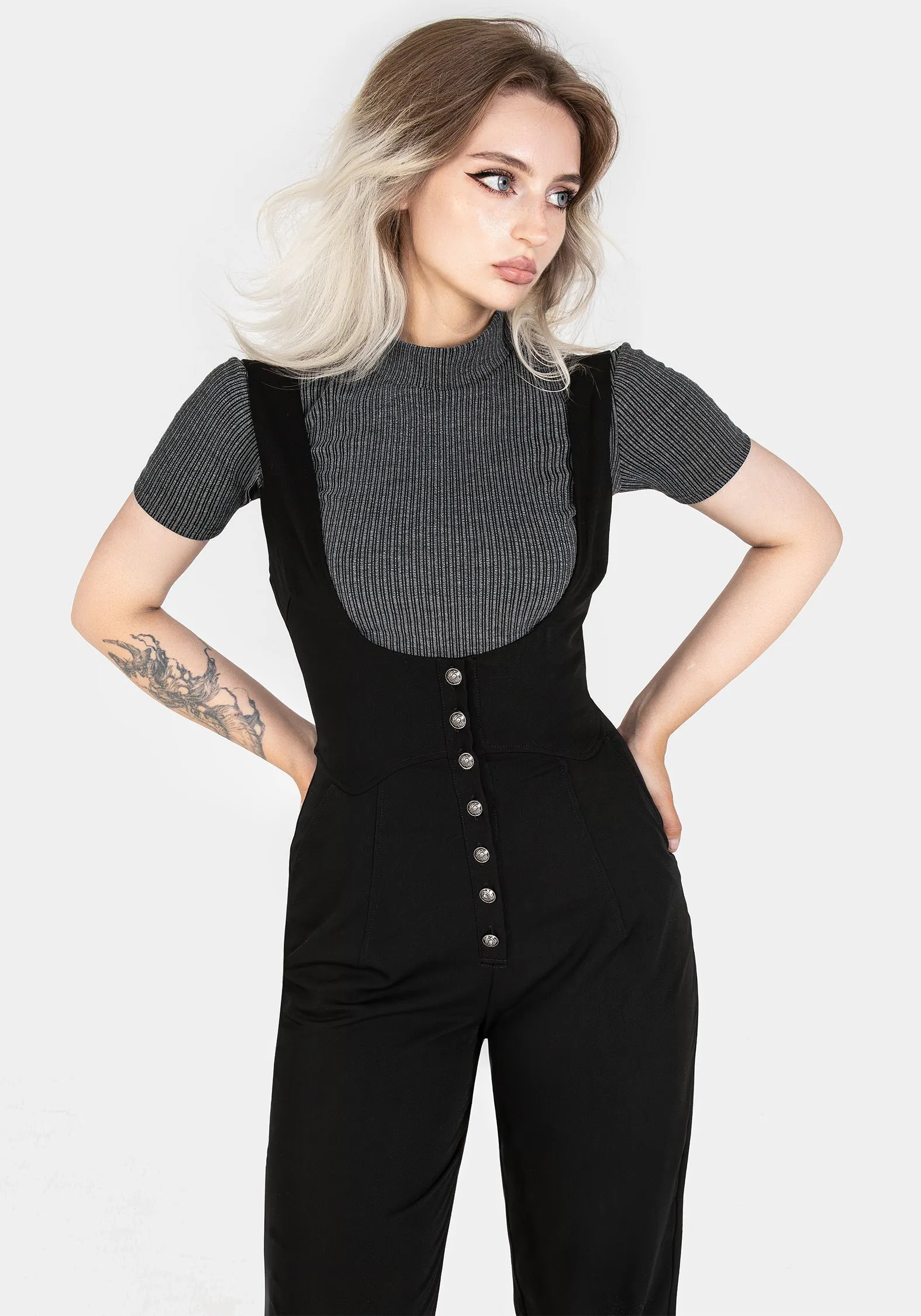 Chic Alicia Tailored Suspender Jumpsuit for Effortless Style