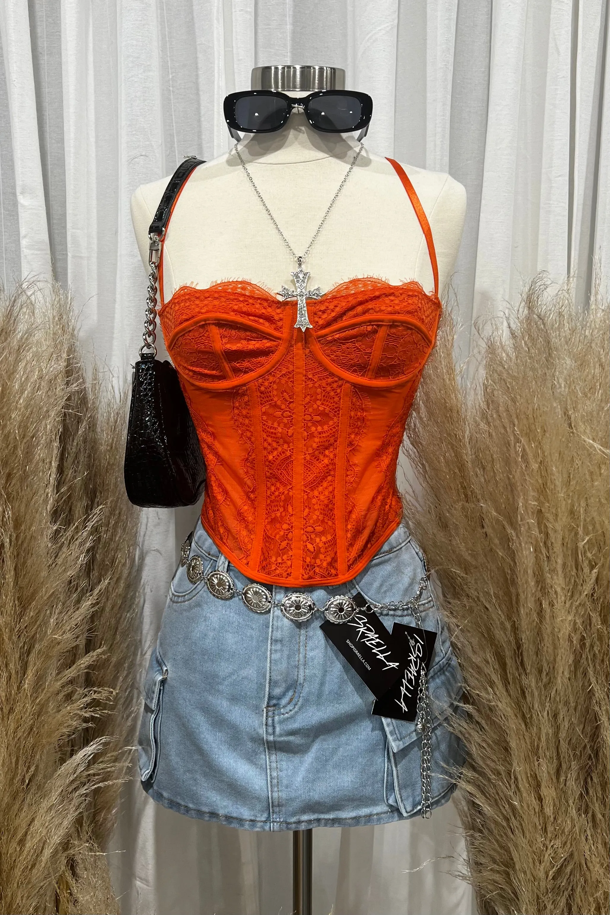 Aria Corset Top (Orange)