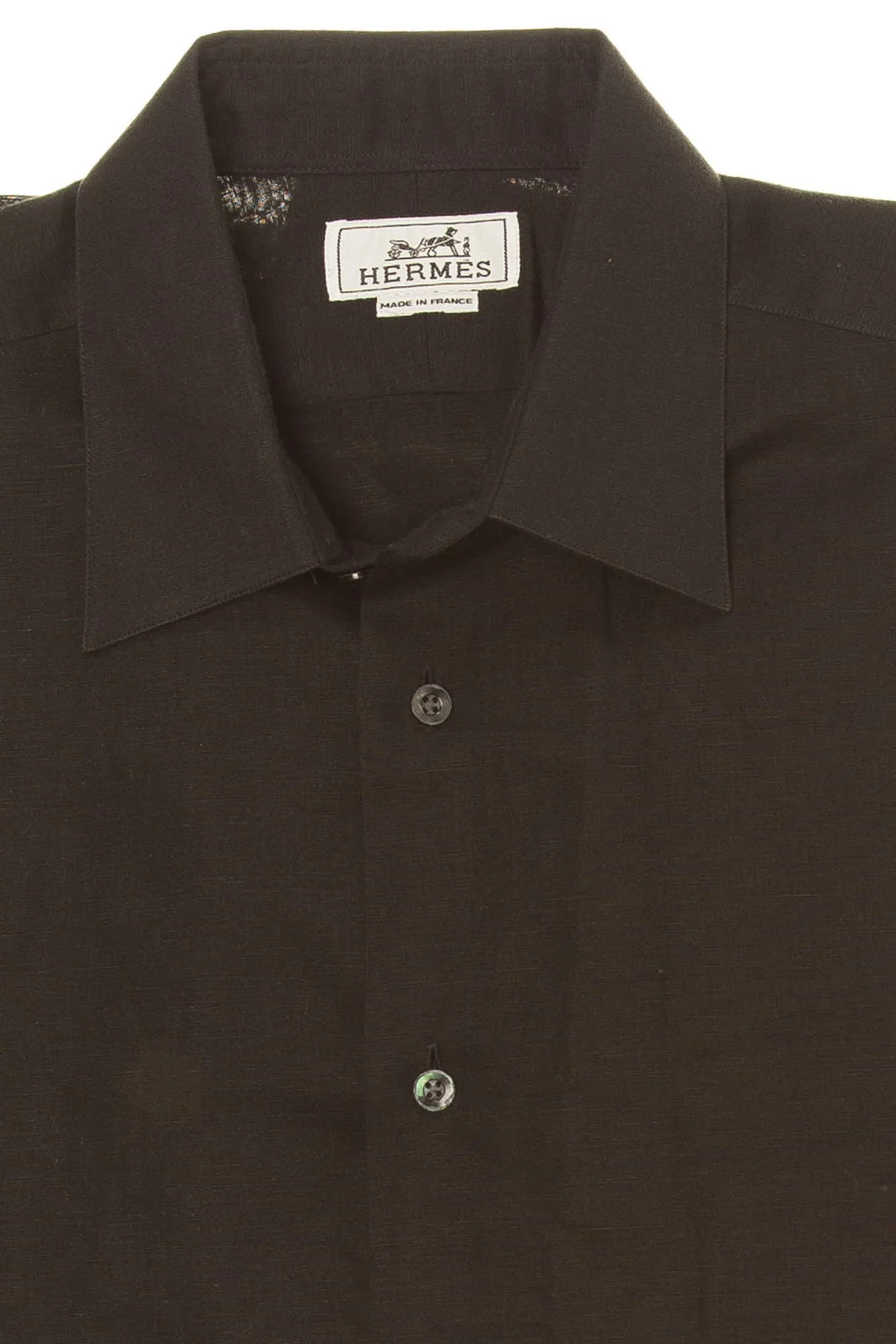 Authentic Hermes - Black Button Up Dress Shirt - IT 42