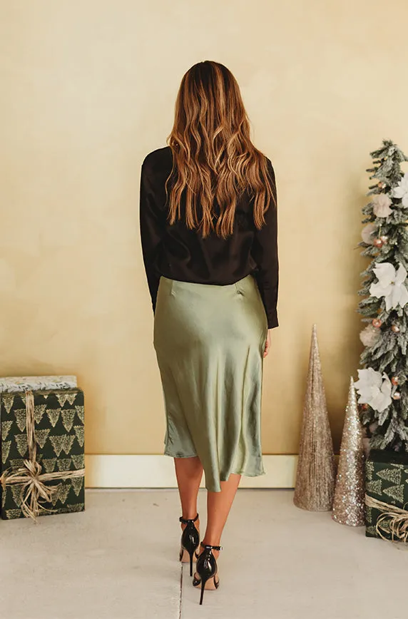 Avenue Sage Satin Midi Skirt - FINAL SALE - FINAL FEW