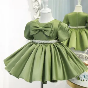 Baby Girl Pincess Dresses Girl Summer Green Bow Bed Birthday Party Dresses