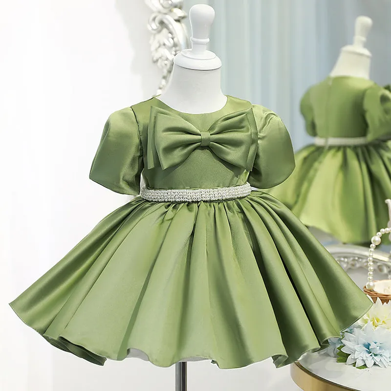 Baby Girl Pincess Dresses Girl Summer Green Bow Bed Birthday Party Dresses