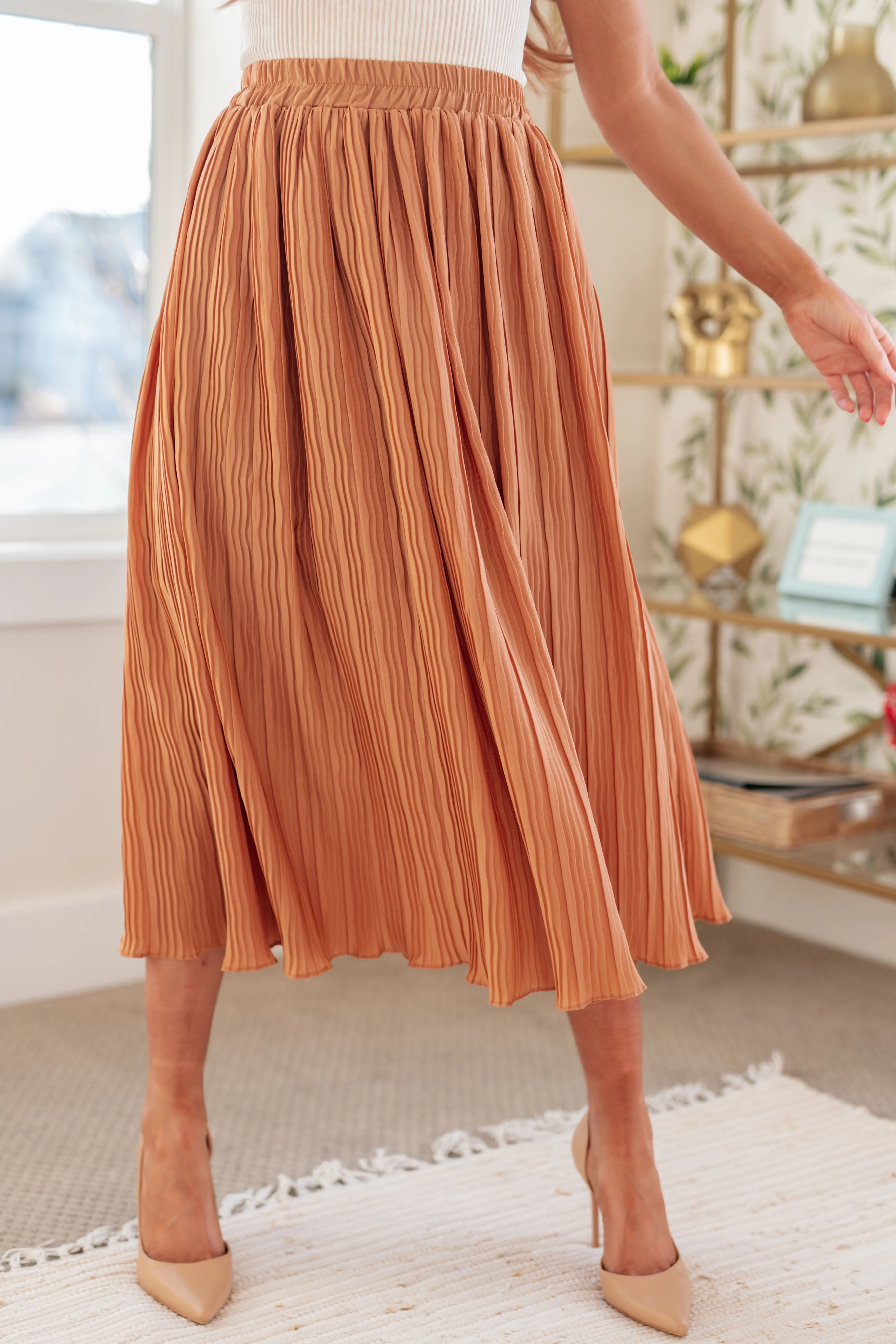 Blakely Pleated Midi Skirt