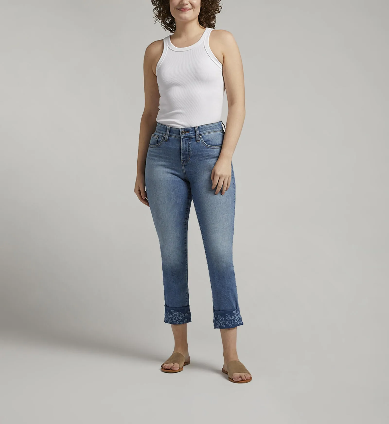 Carter Mid Rise "DENIM N' FLORAL" Girlfriend Jean by JAG