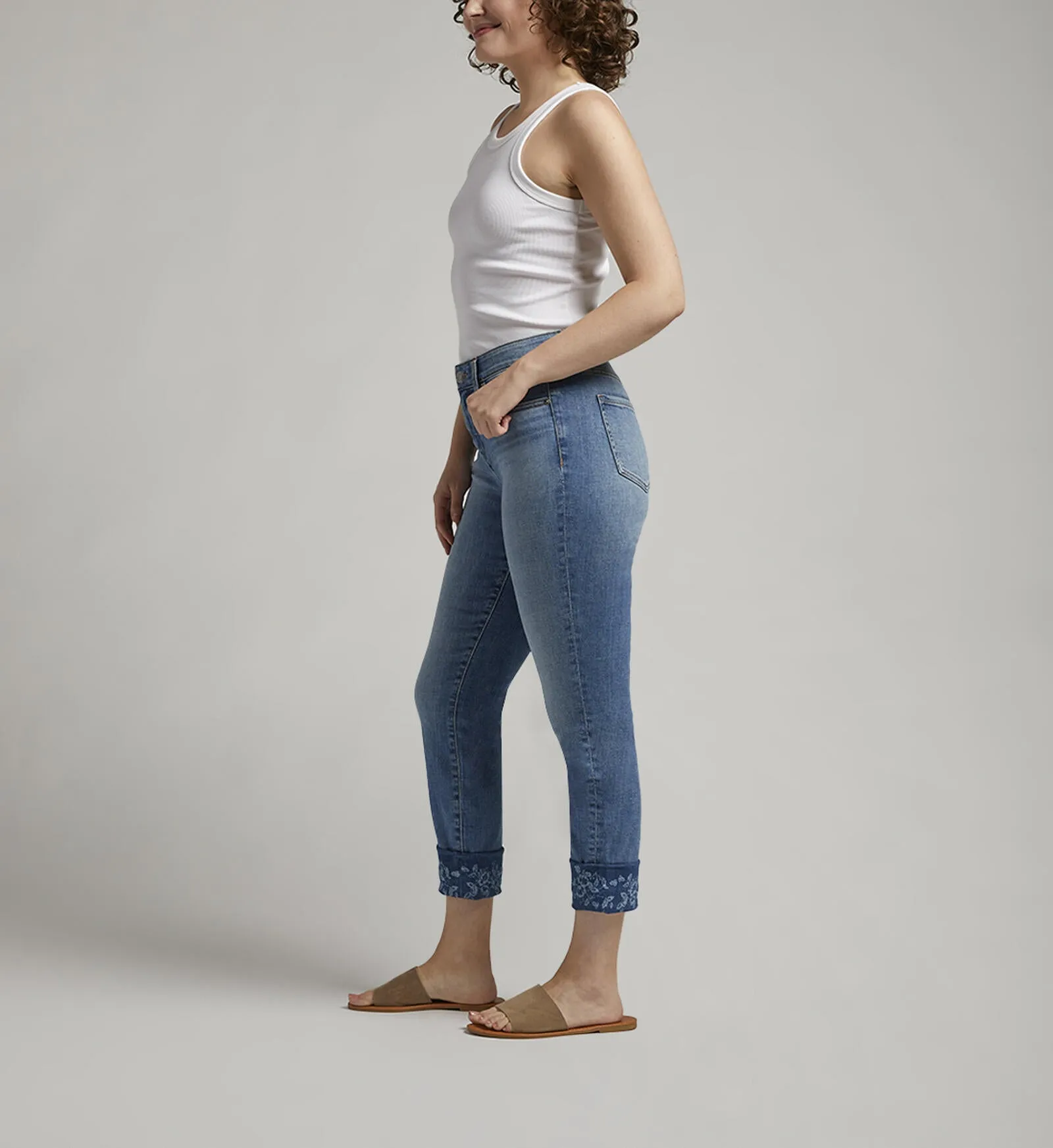 Carter Mid Rise "DENIM N' FLORAL" Girlfriend Jean by JAG