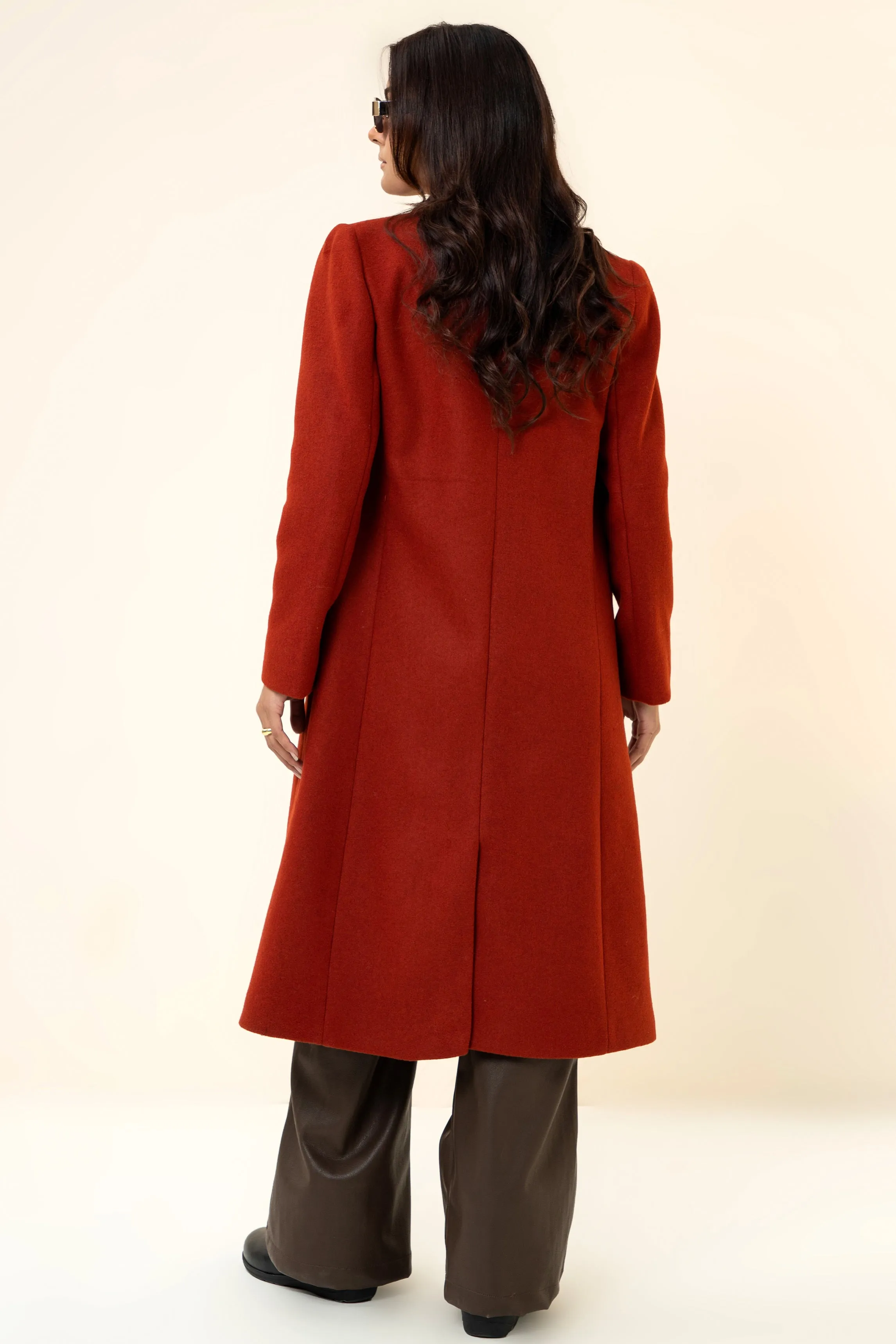 Chloe long coat Rust