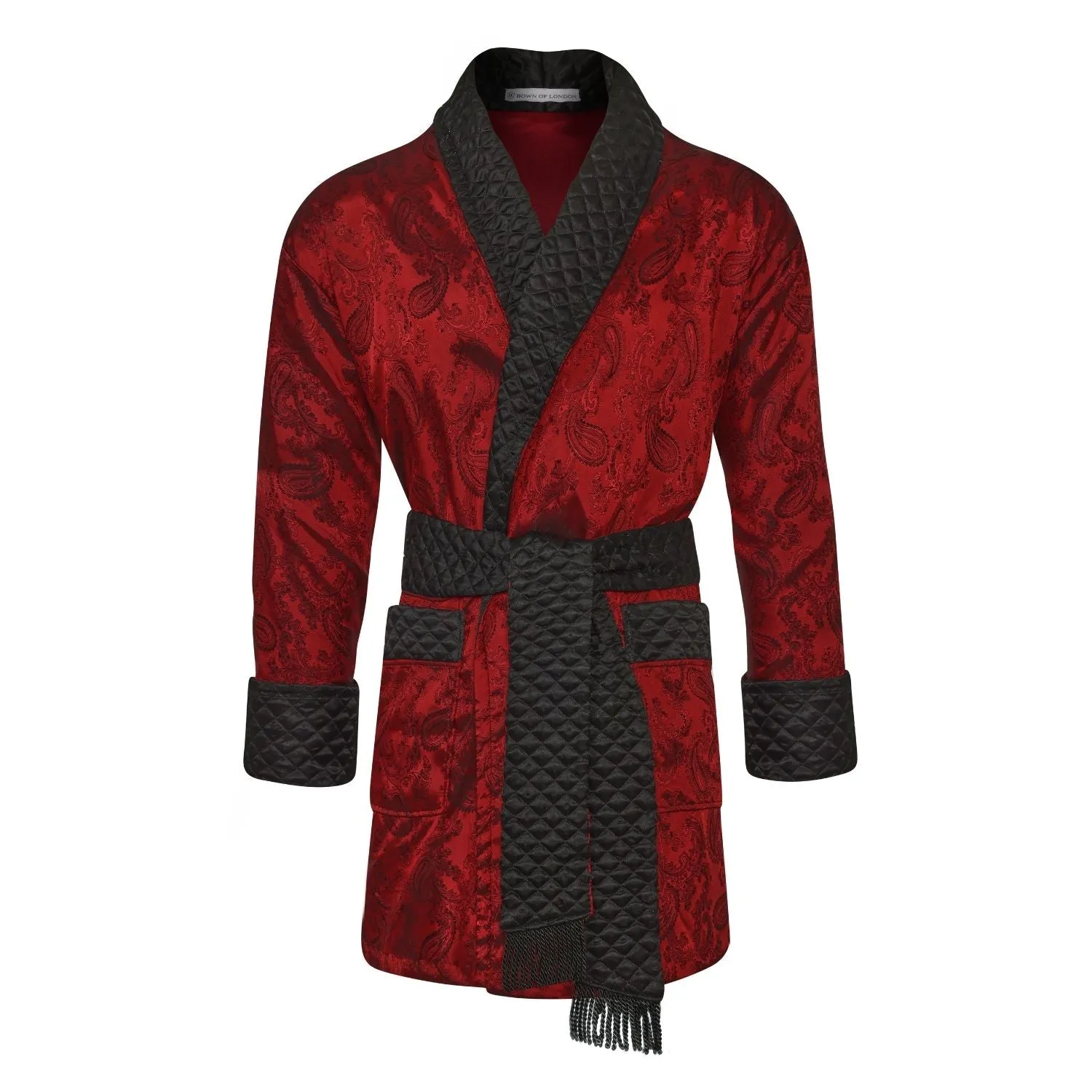 Clarke Men's Short Smoking Jacket - Claret