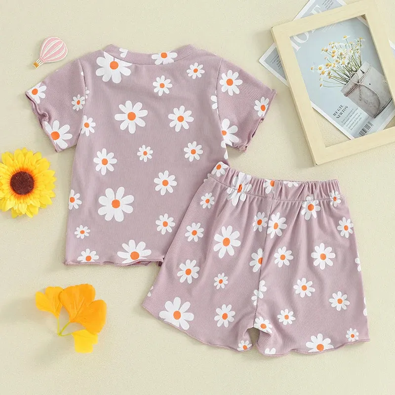 Daisy Print Tee & Shorts Set