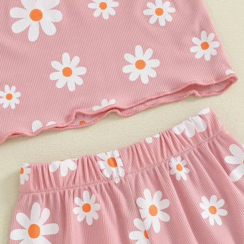 Daisy Print Tee & Shorts Set