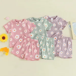 Daisy Print Tee & Shorts Set