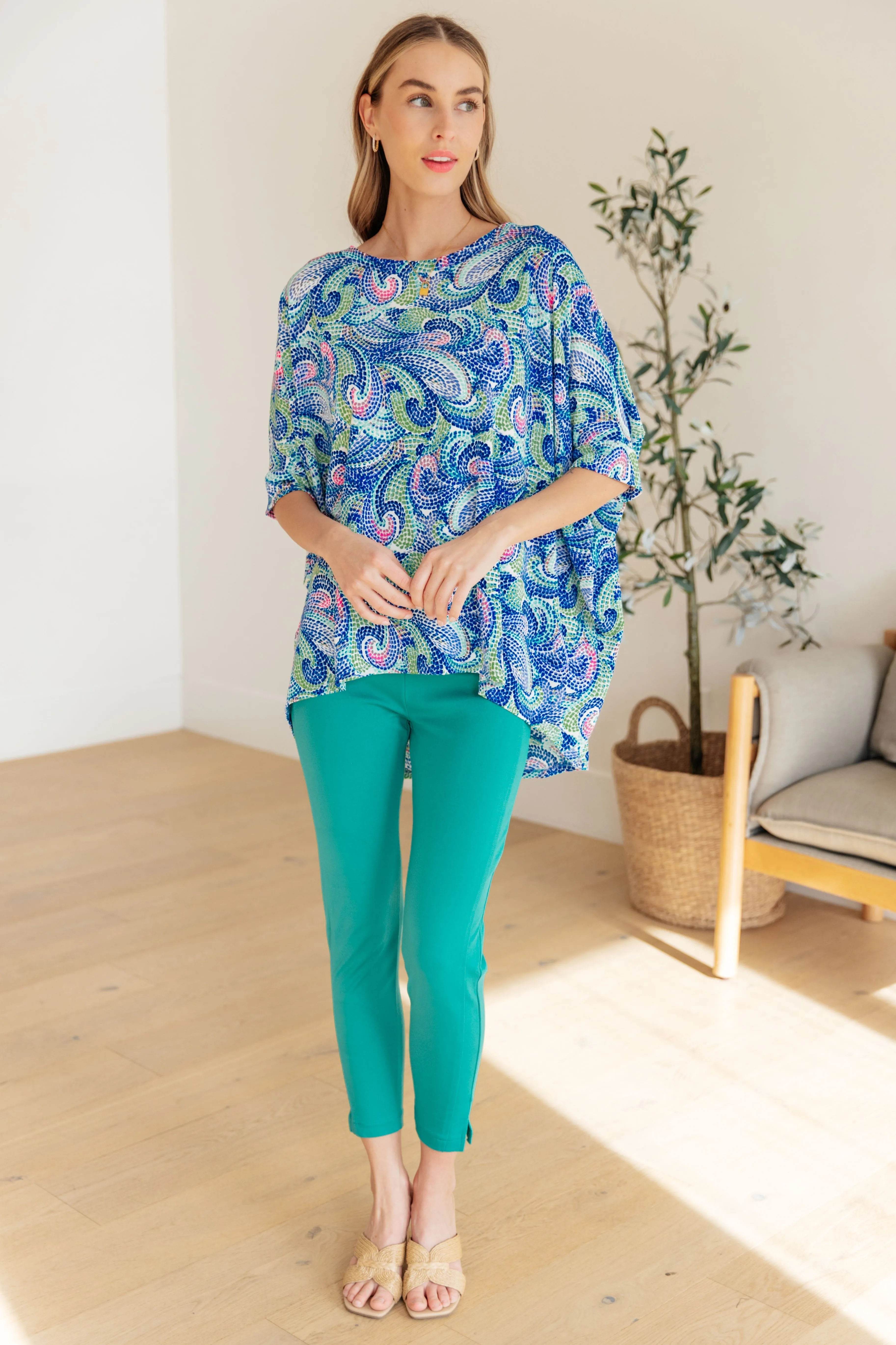 Dear Scarlett Essential Blouse in Painted Blue Mix