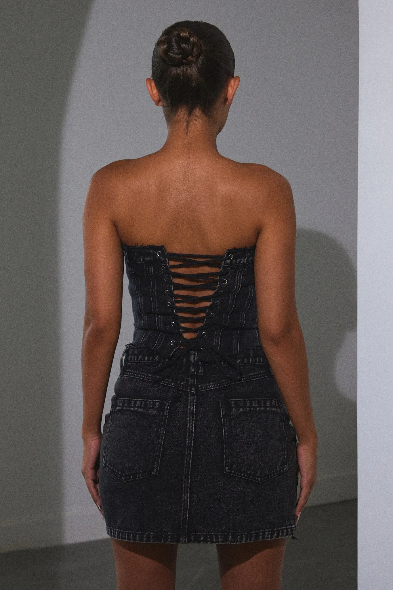 Denim Corset - Dark Wash