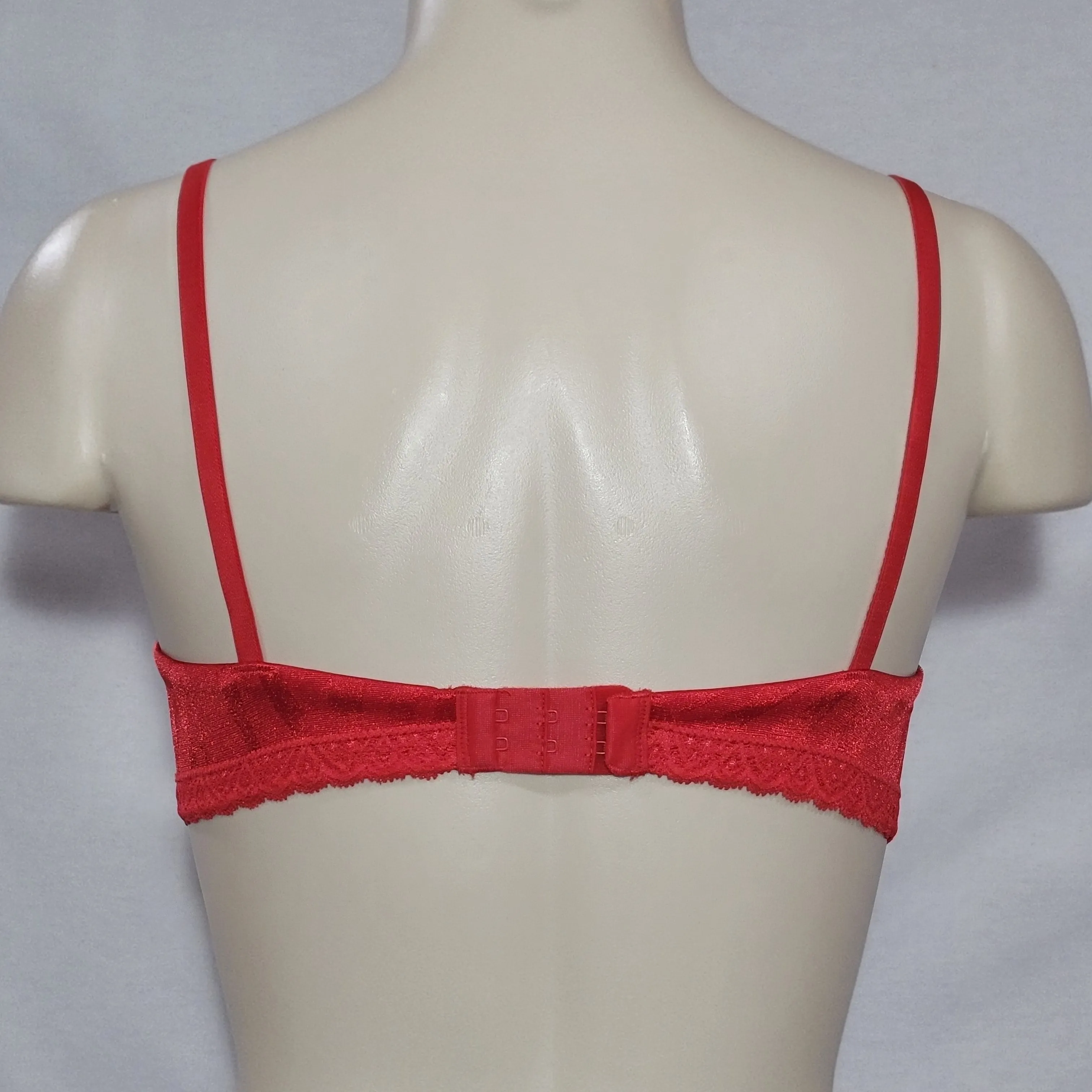 DISCONTINUED Maidenform 7122 One Fabulous Fit Jacquard Satin Underwire Bra 34B Red NWT