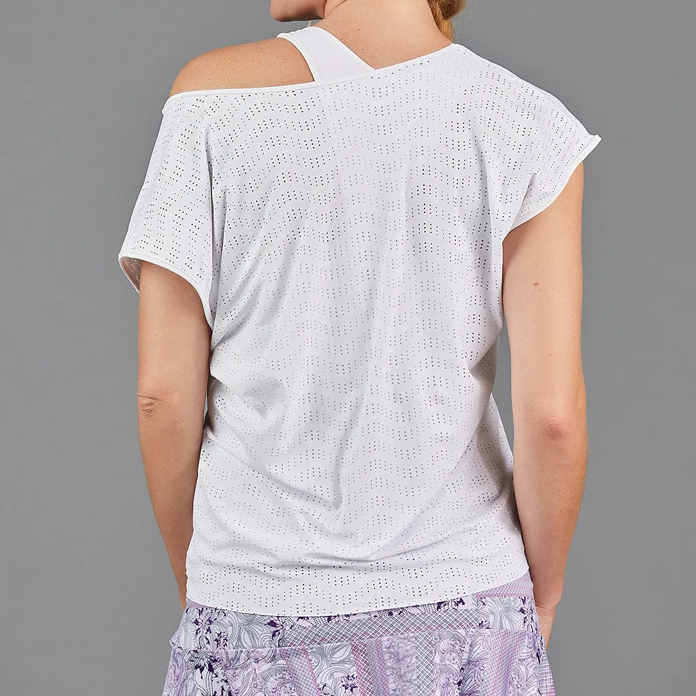 Djali Mesh Layer Tee (white perforated)