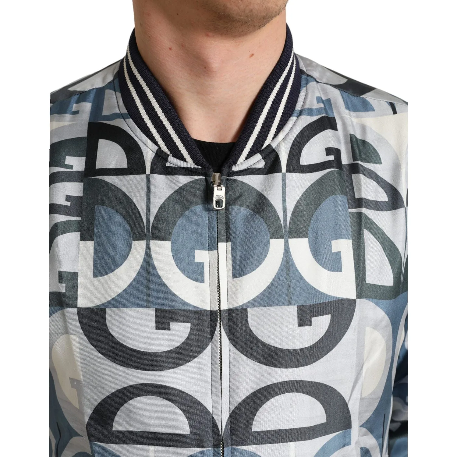 Dolce & Gabbana Multicolor Silk Bomber Jacket - Classic Elegance