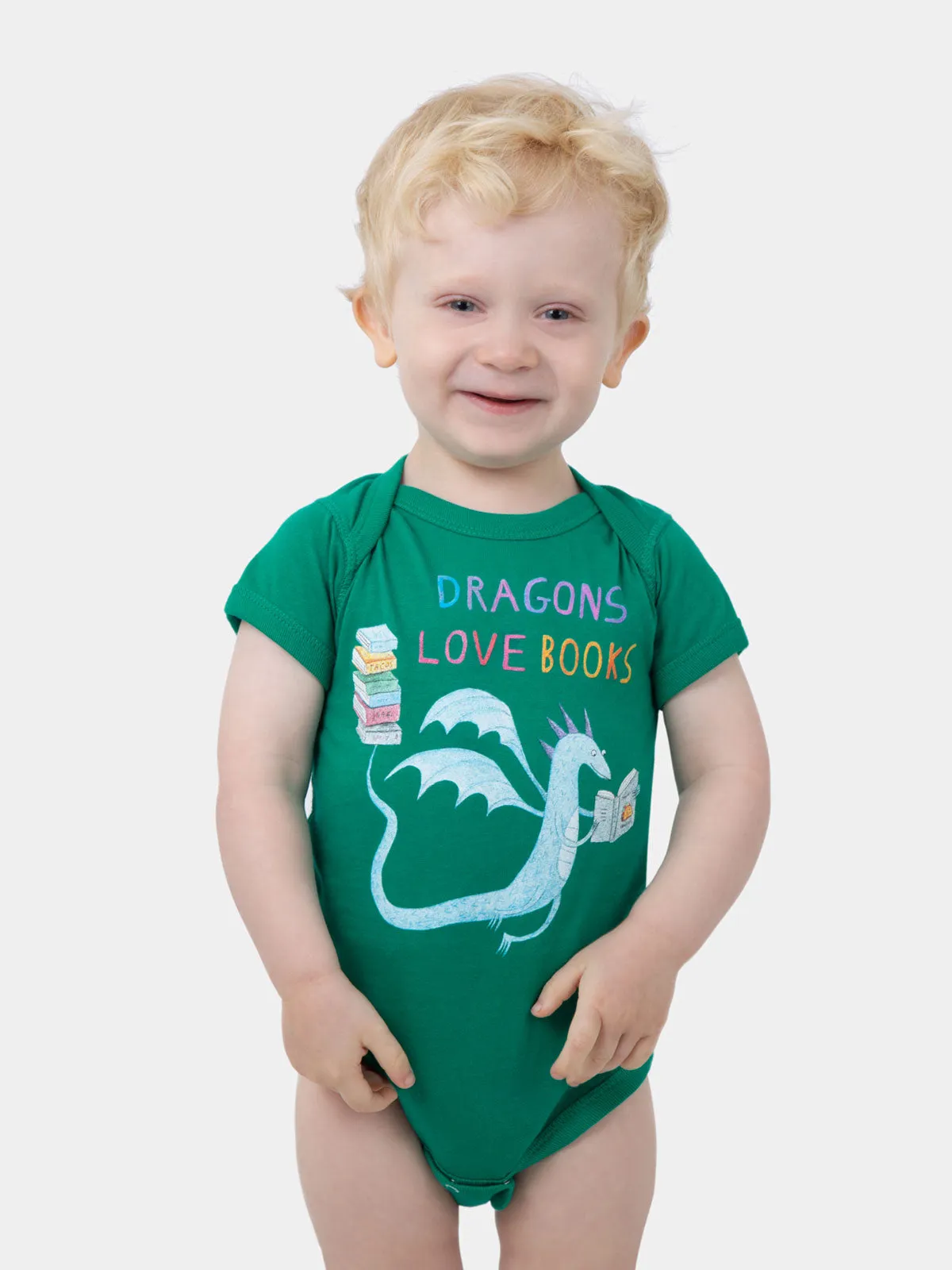 Dragons Love Books baby bodysuit