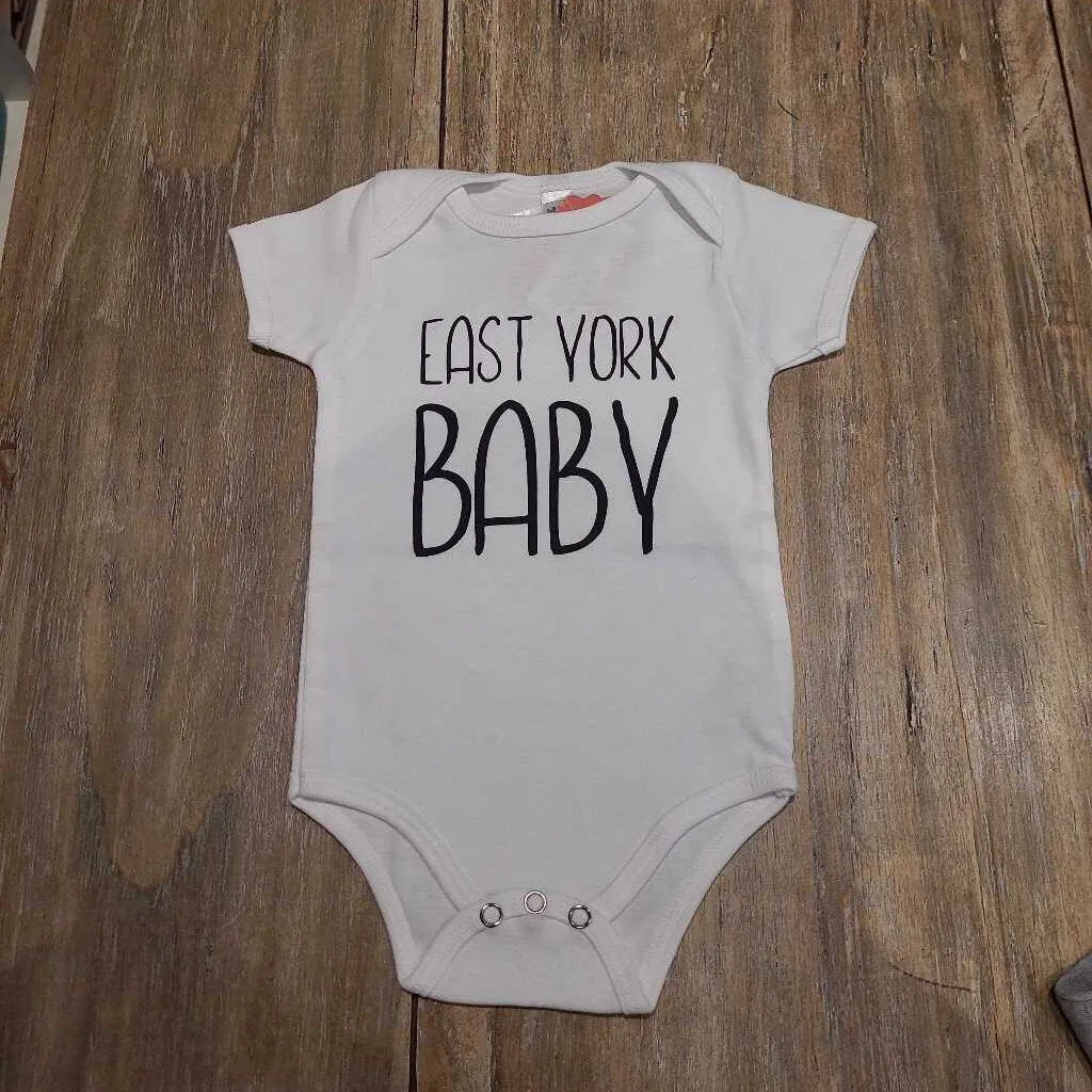 East York Baby Onesie White 3-6m