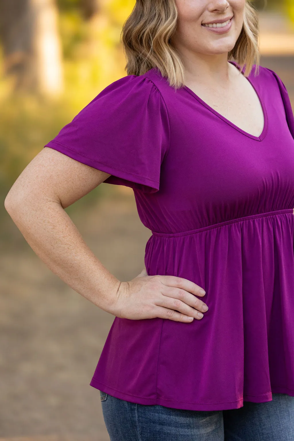 Emery Ruffle Top - Purple