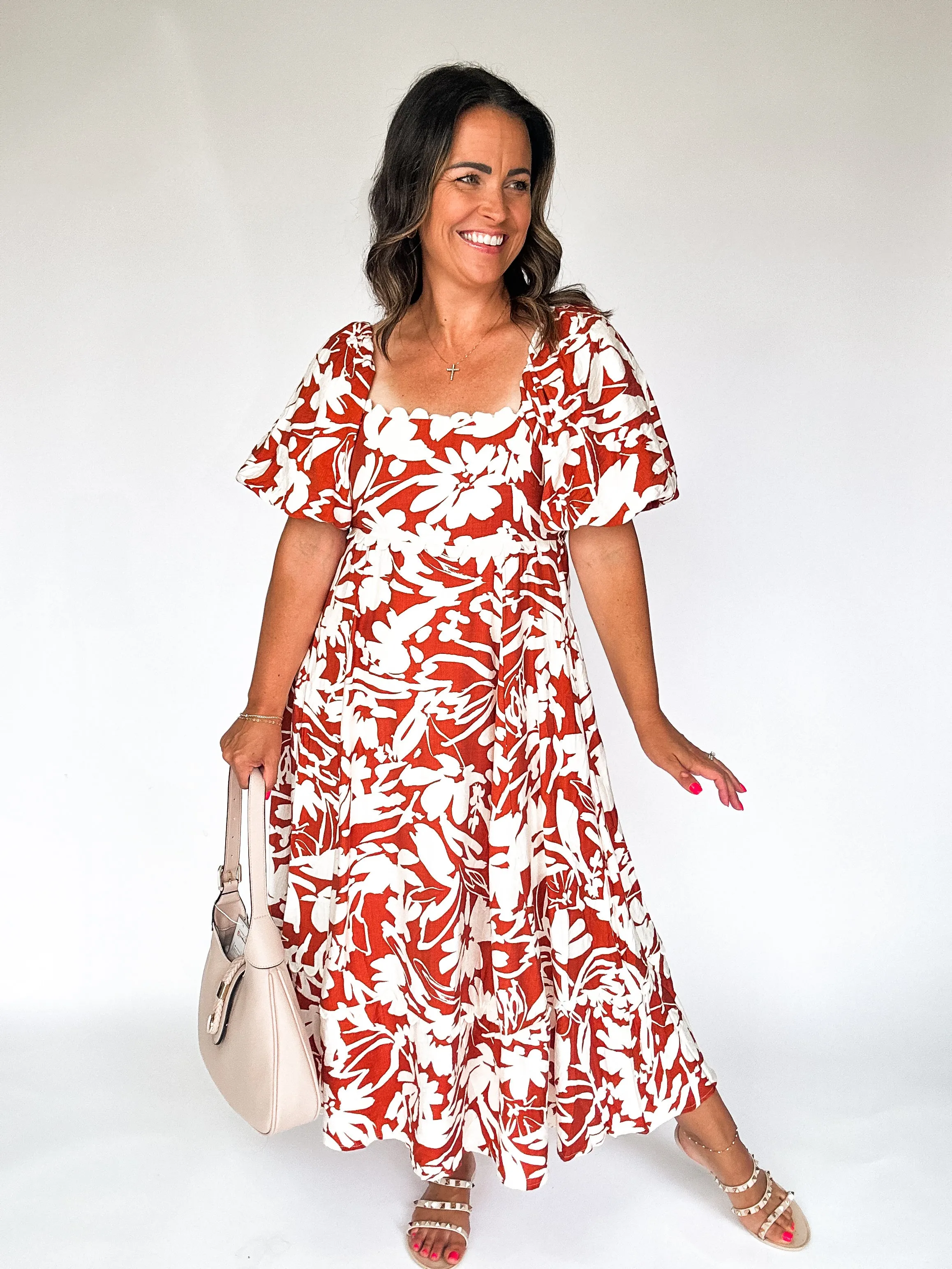 Full of Florals Midi Dress (2 COLORS)