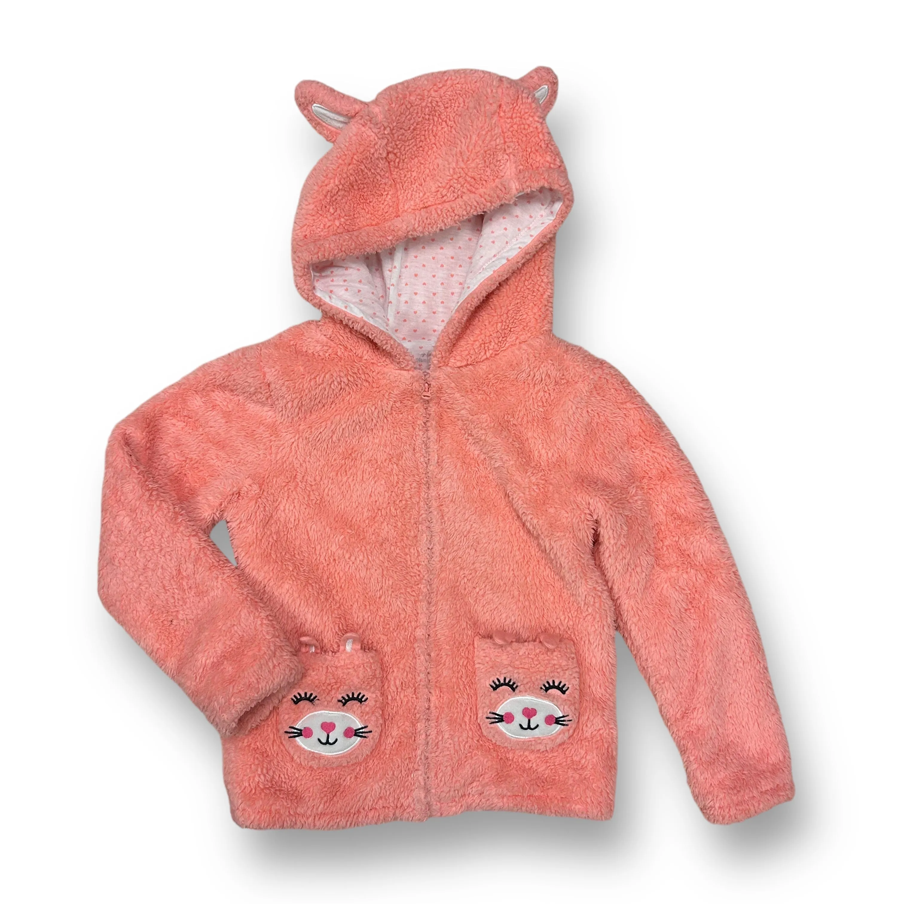 Girls Members Mark Size 6 Peach Faux Fur My Favorite Plush Jacket