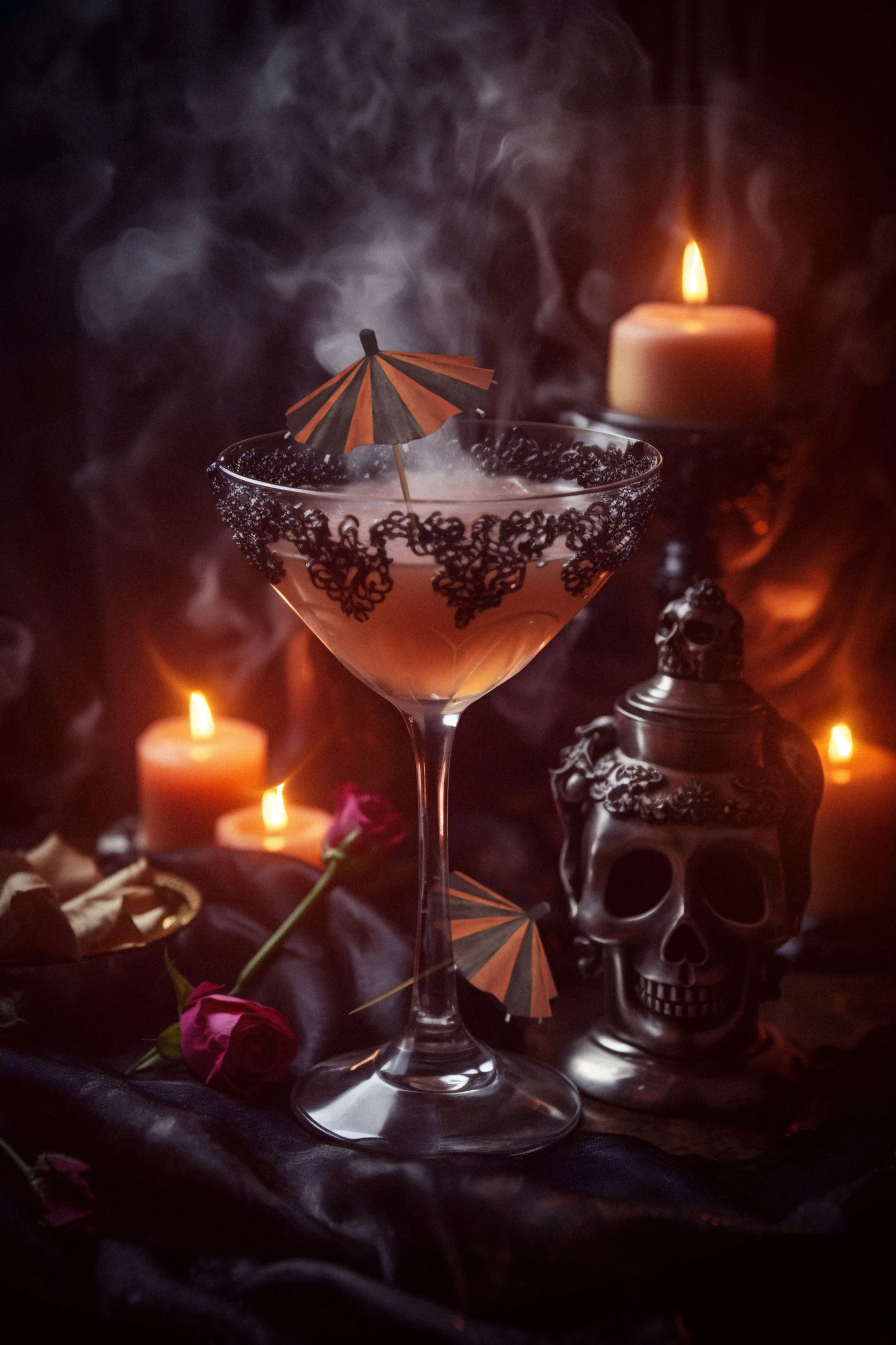 Haunted Spirits 'Harlequin Demon' | Spooky Cocktail Umbrellas [15 Pack]