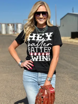 Hey Batter Batter Baseball Graphic Tee by Texas True Threads