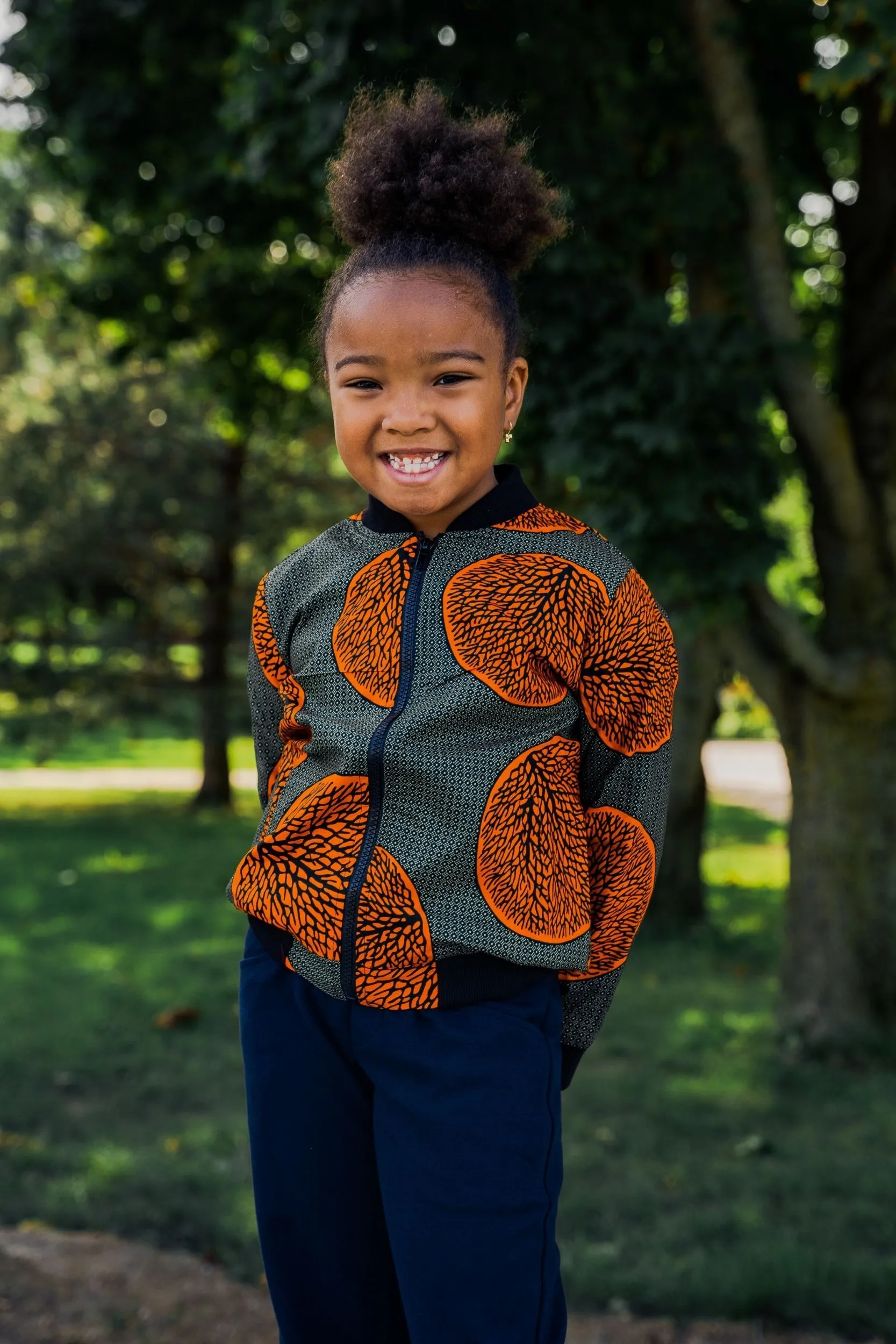 JIMBEY AFRICAN PRINT UNISEX KIDS' BOMBER JACKET