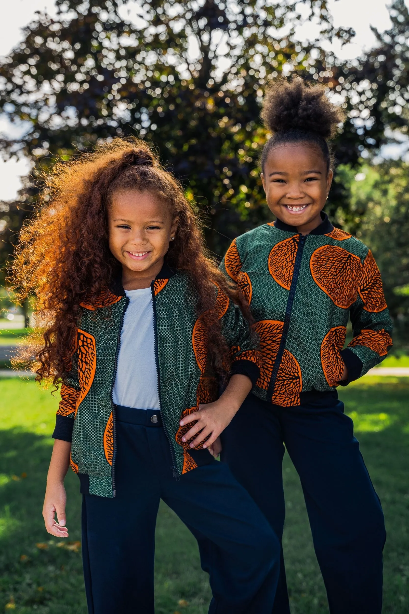 JIMBEY AFRICAN PRINT UNISEX KIDS' BOMBER JACKET