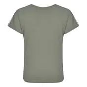 Khaki Green Slash Neck Eyelash Trim Top