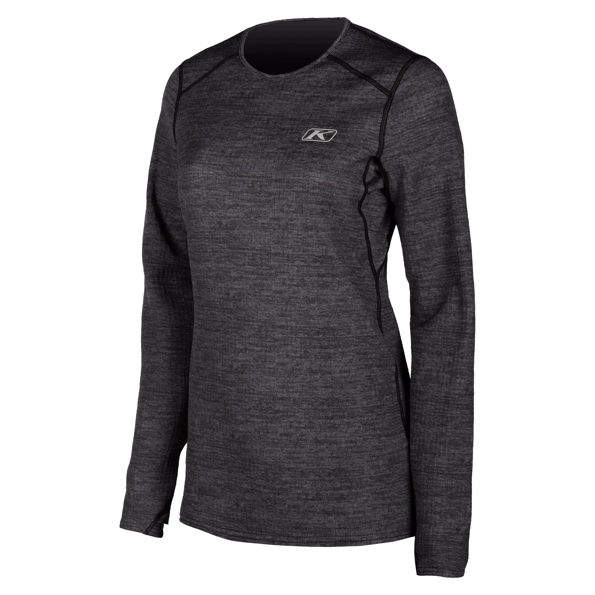 Klim  Womens Solstice Shirt 2.0 Base Layer Moisture Wicking Warm Black Heather