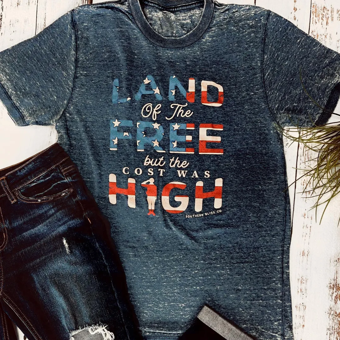 Land of the Free Acid Wash Tee