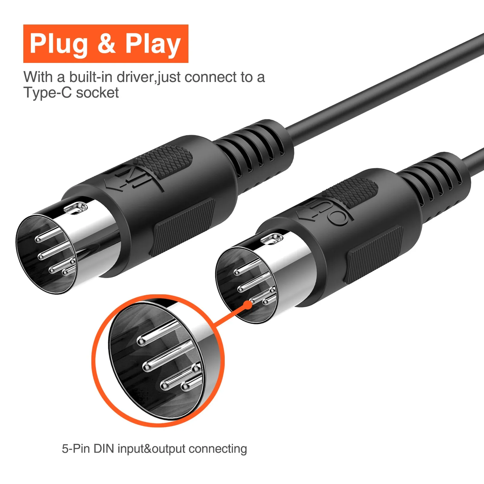 LEKATO LUM MIDI Cable with Input & Output