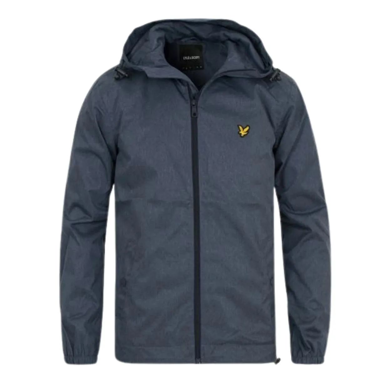 Lyle & Scott Zip Through Hooded Ink Blue Marl Jacket