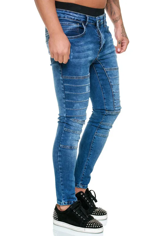 Men's Fashion High Waist Slim Jeans