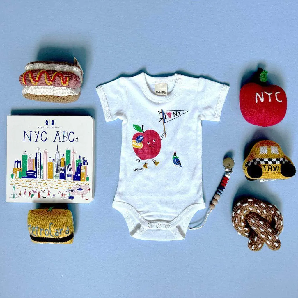 "I Love NY" Baby Gift Set | Rattles, Onesie, Pacifier Clip, and Baby Book