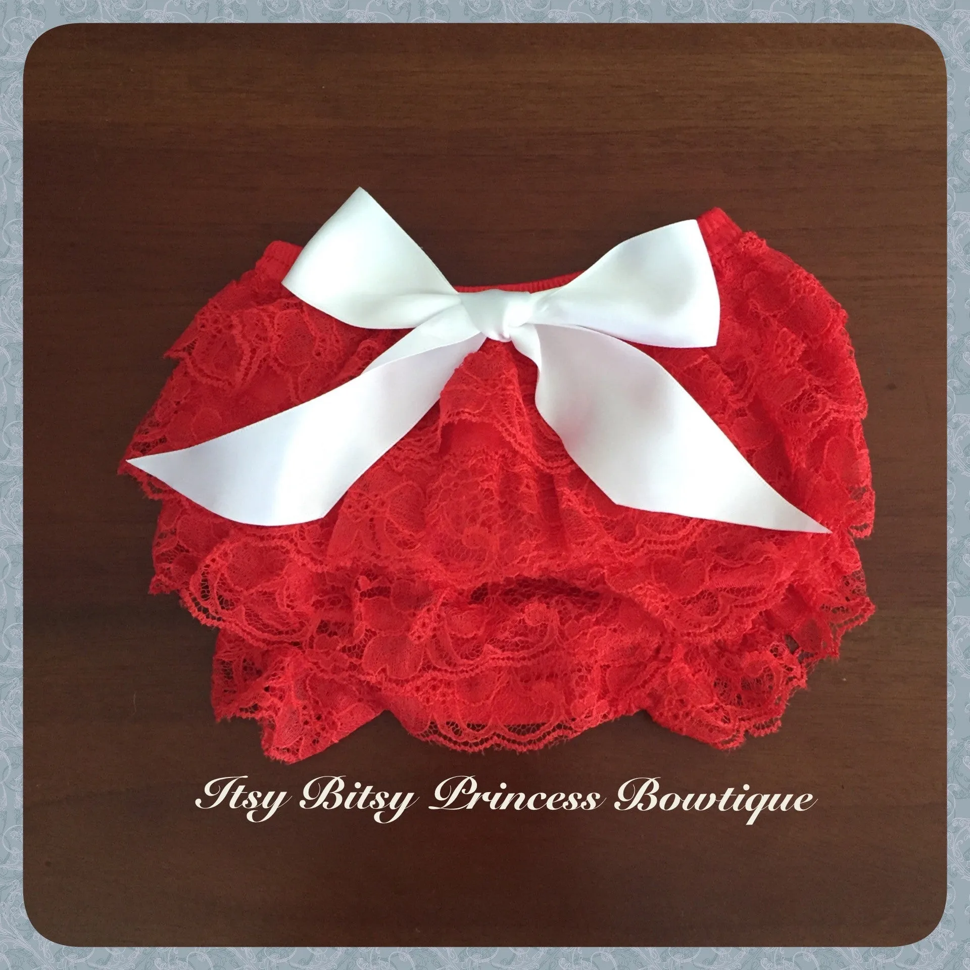 Red Lace Ruffle Nappy Cover