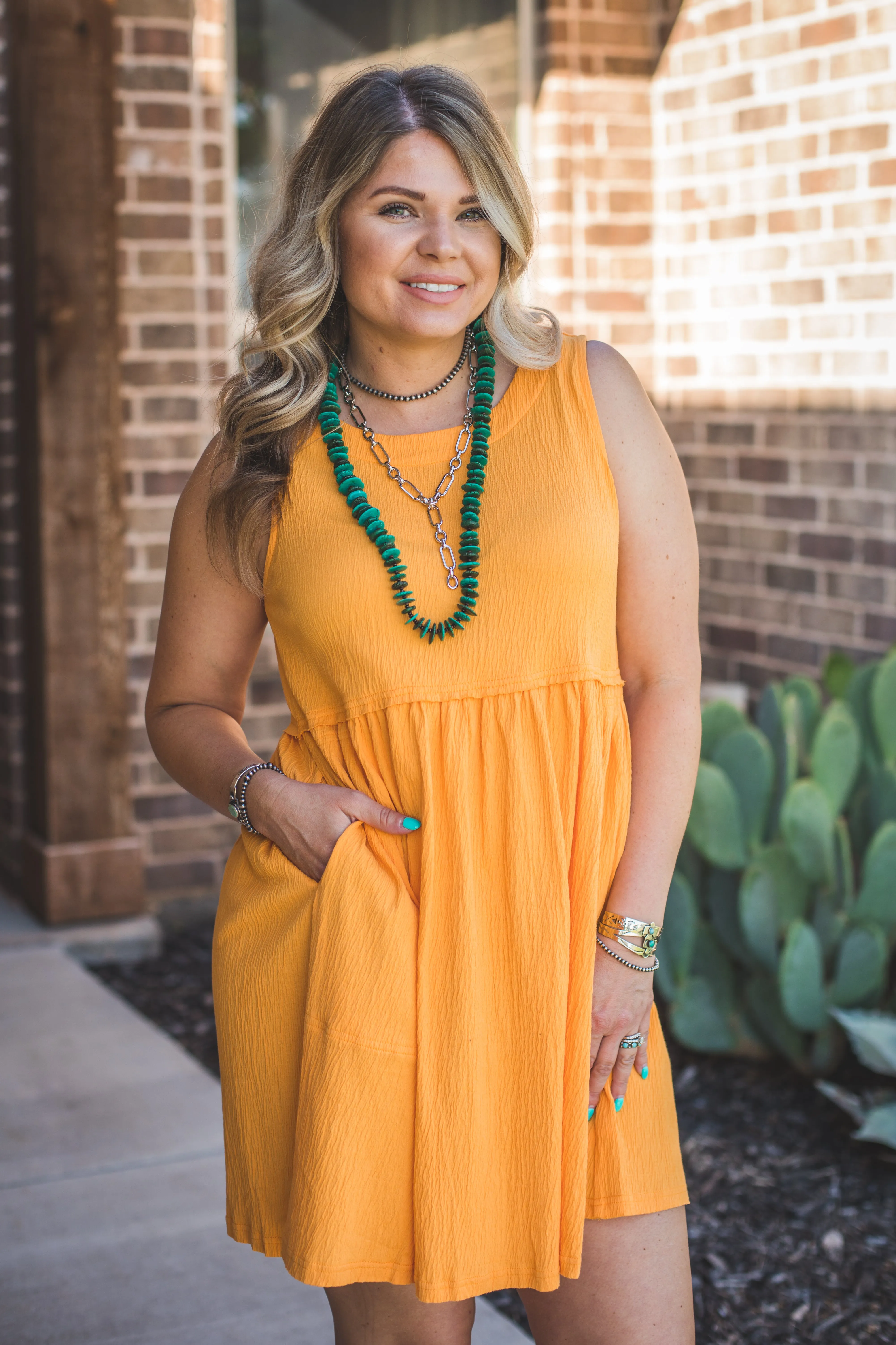 Tangerine Babydoll Dress