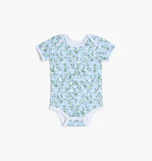 The Onesie (Short Sleeve) - Blue Basketweave Vine