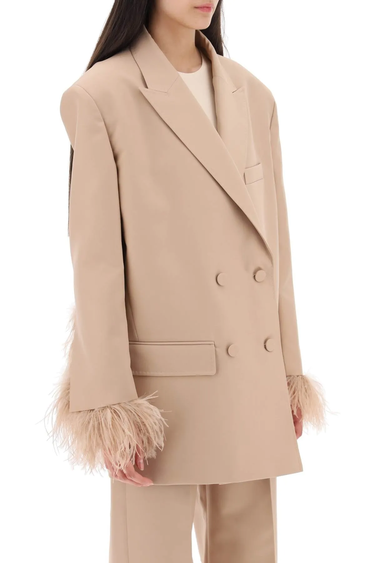 Valentino blazer with feathers on sleeves