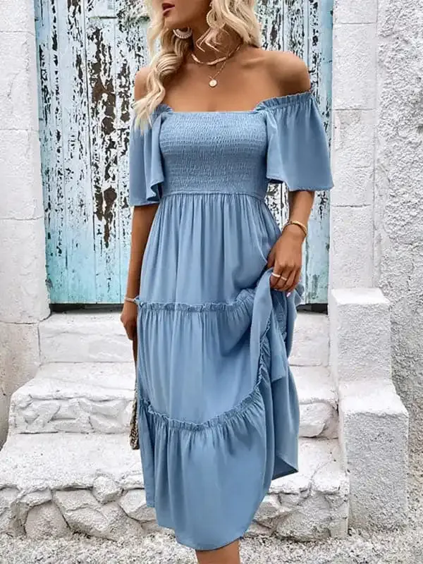 Women’s Dress -Style Mid-Length Solid Color