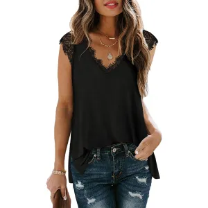 Women's V Neck Lace Tank Top - Assorted Styles