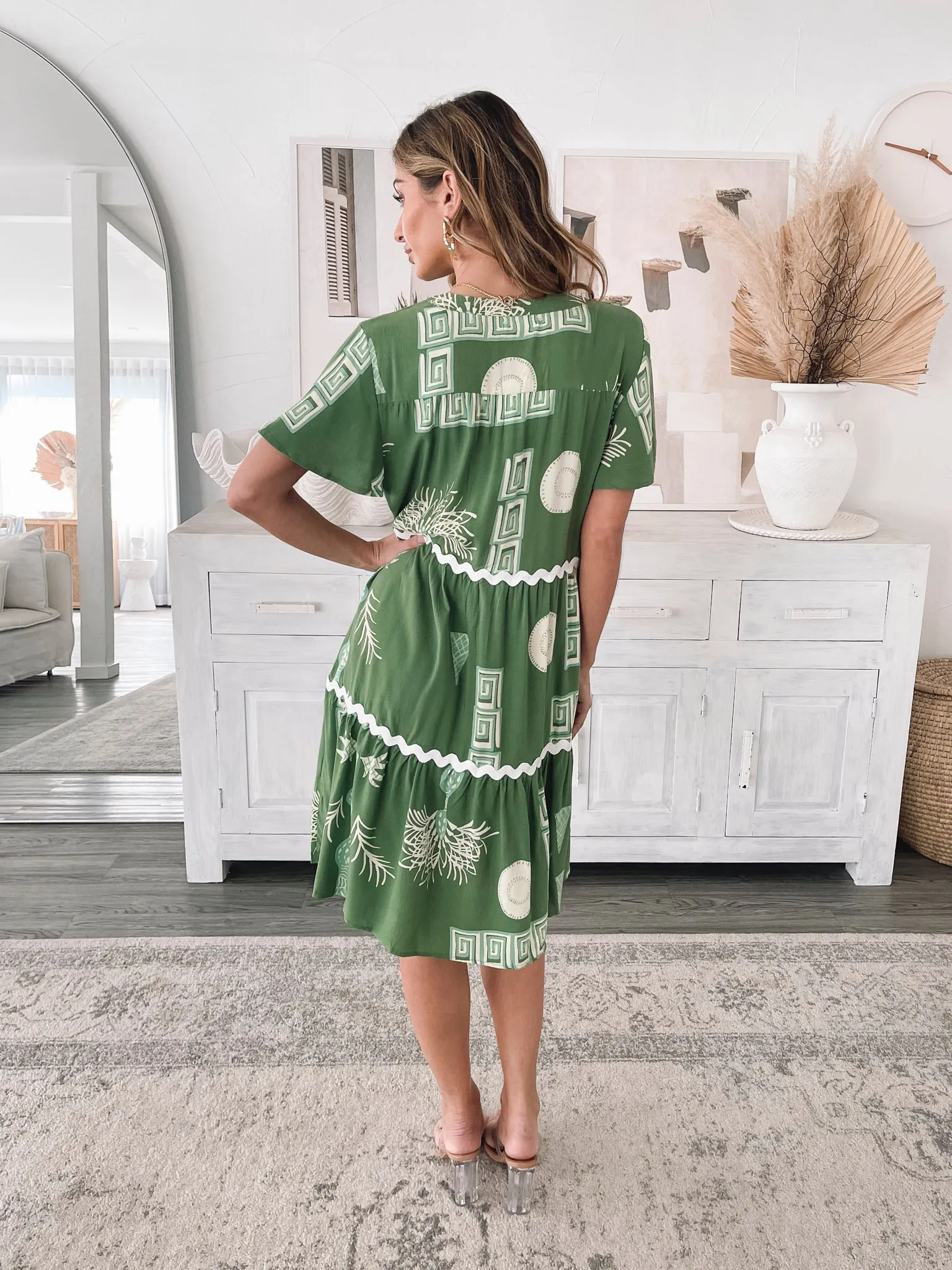 Zenaya Dress - Green Print