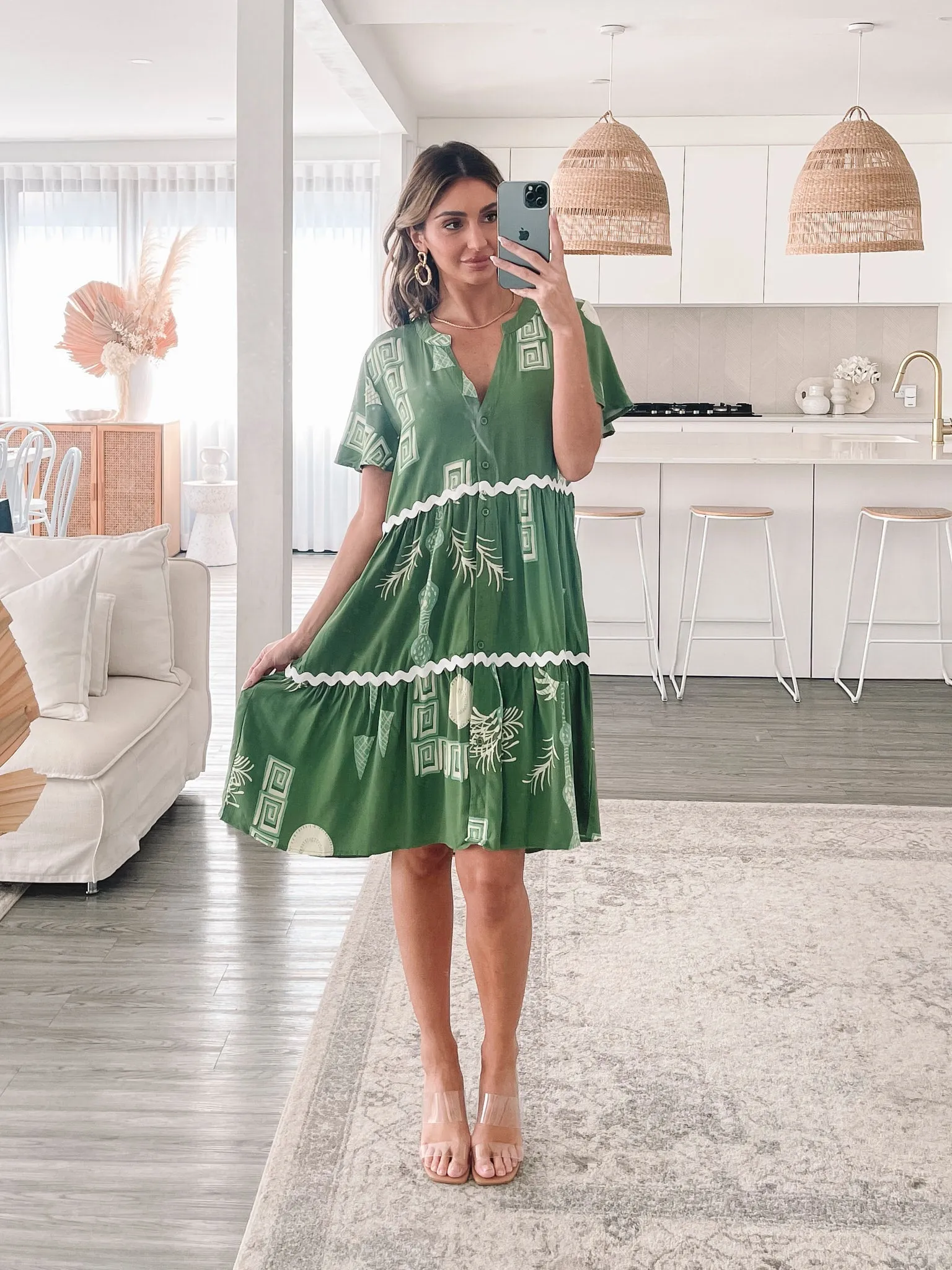 Zenaya Dress - Green Print