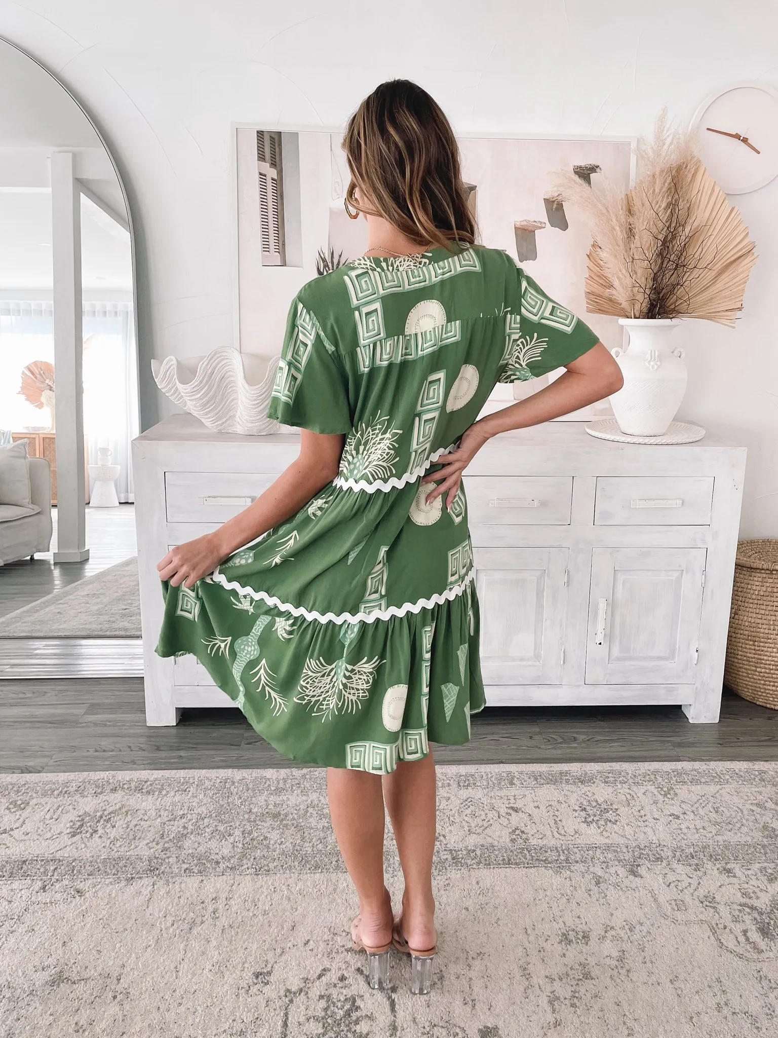 Zenaya Dress - Green Print